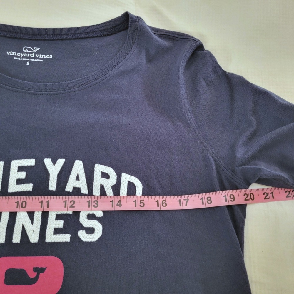 Vineyard Vines Navy Blue Whale Nautical Preppy Scoop Neck Long Sleeve Shirt S - Picture 7 of 8
